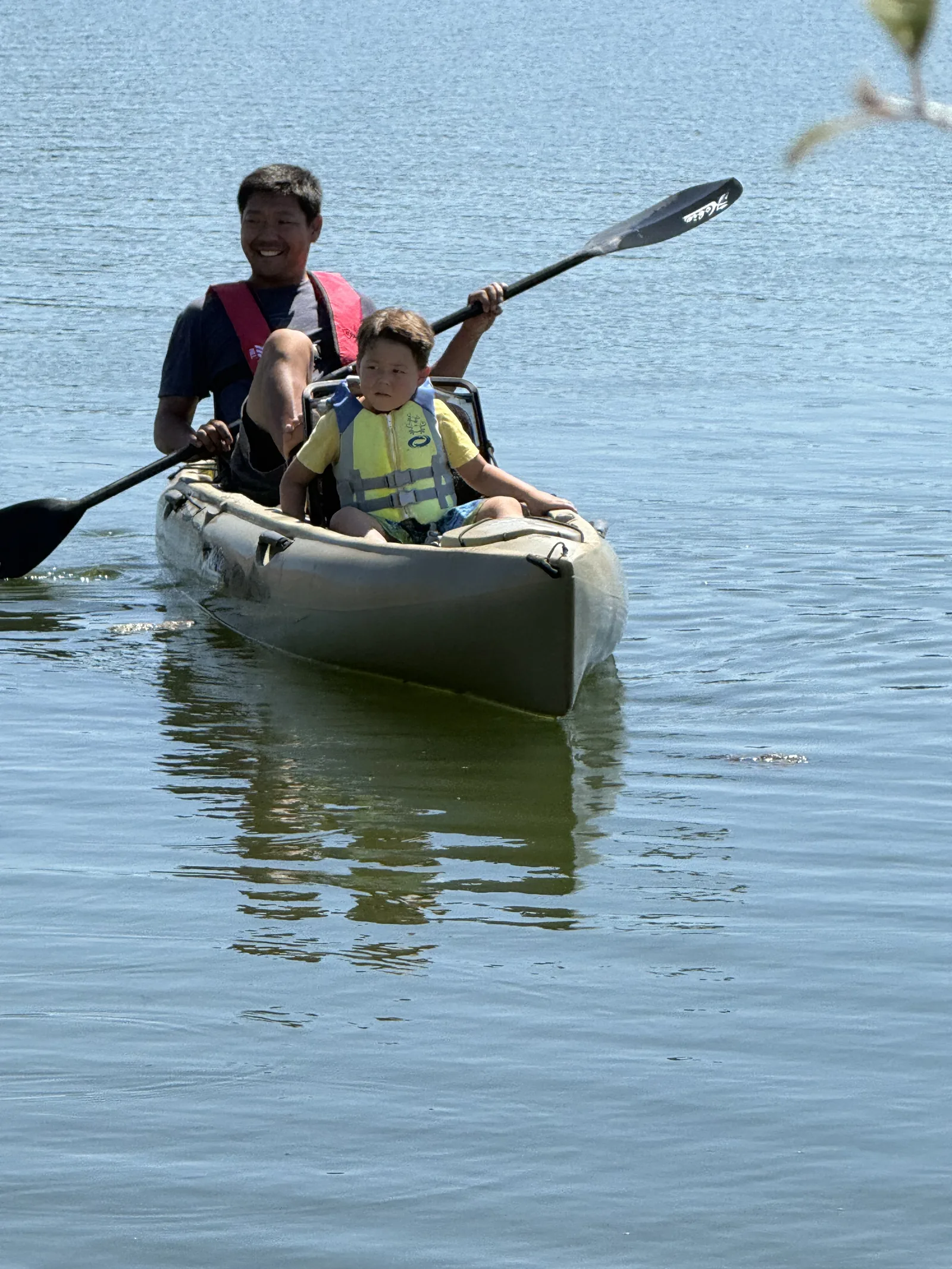 MAXWELL CONKLIN kayaking with his son